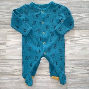 Carter’s Baby Boys One-Piece Sleeper Newborn Green Turquoise Lion Print